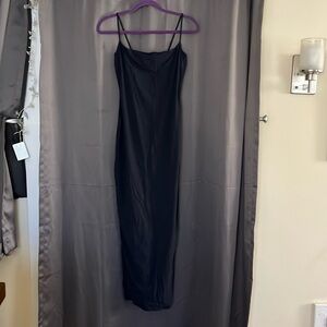 Skims Long Slip Dress Color-Onyx Size L